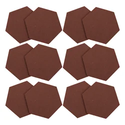 12 Pcs Cork Board Decor Felt Backdrop Wall Sticker Home Notice Bulletin Pin Hexagon Tile Plug Memo Office Child