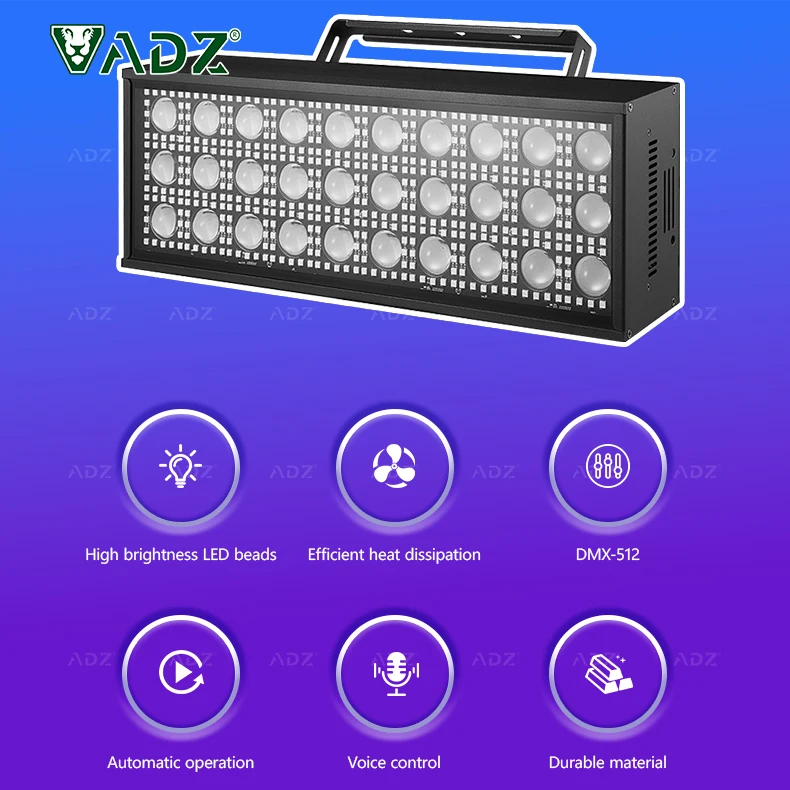 ADZ 30pcs 300W Rgb Led Pixel Strobe Light DJ Club Party Stage Light DMX512 Matrix Light