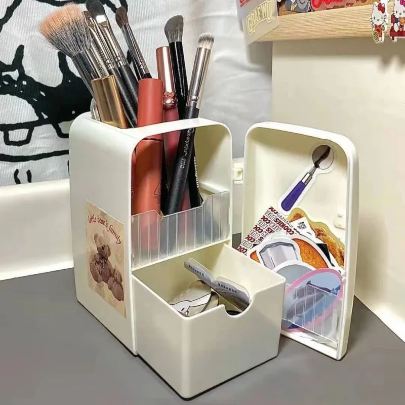 Japanese Creative Refrige Pen Holder Case Girls Cute Multifun Stationery Drawer Storage Box Kawaii Large-capacity Desk Organizer