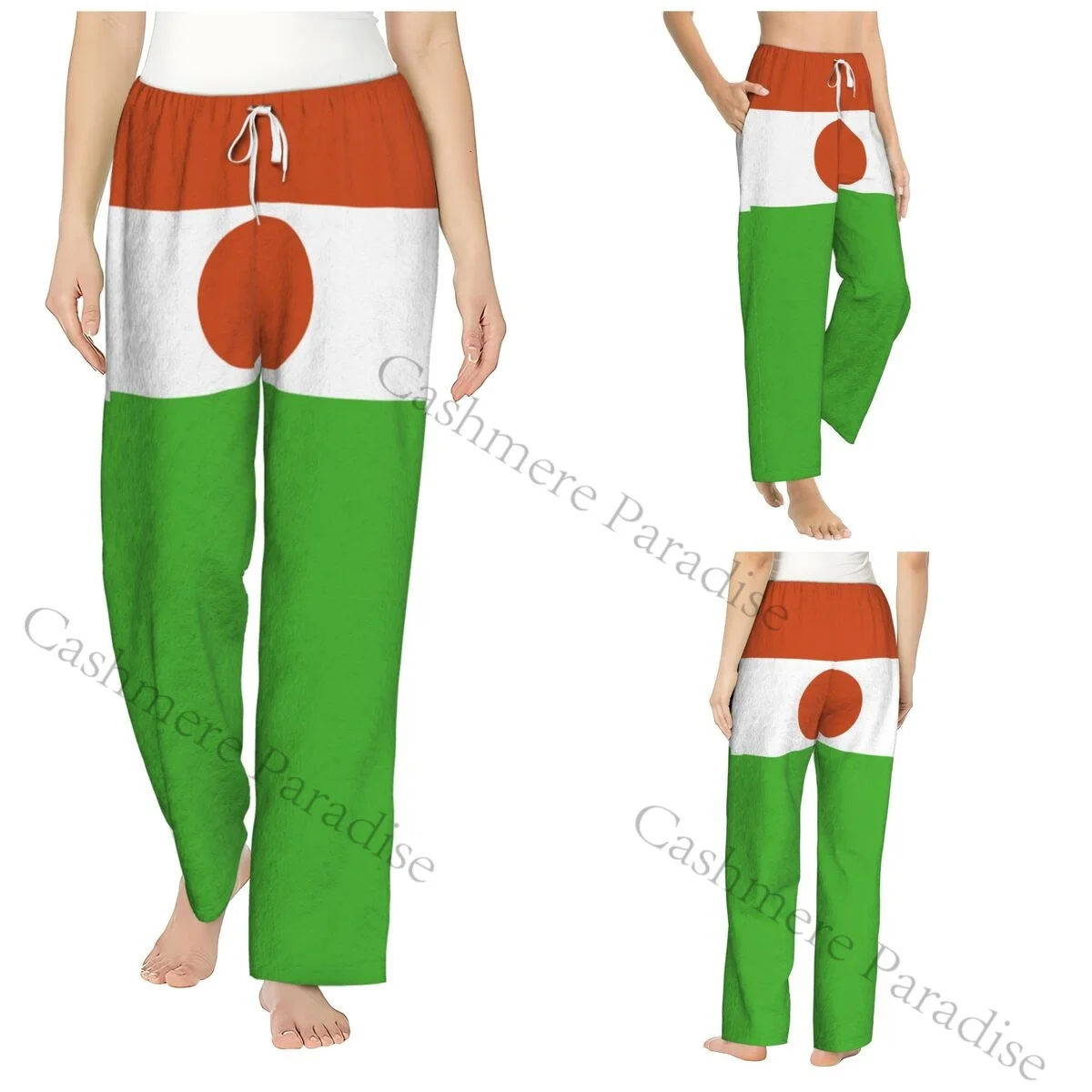

Niger Flag Flannel Pajama Pants for Women Soft Warm Sleep Pants with Elastic Waistband