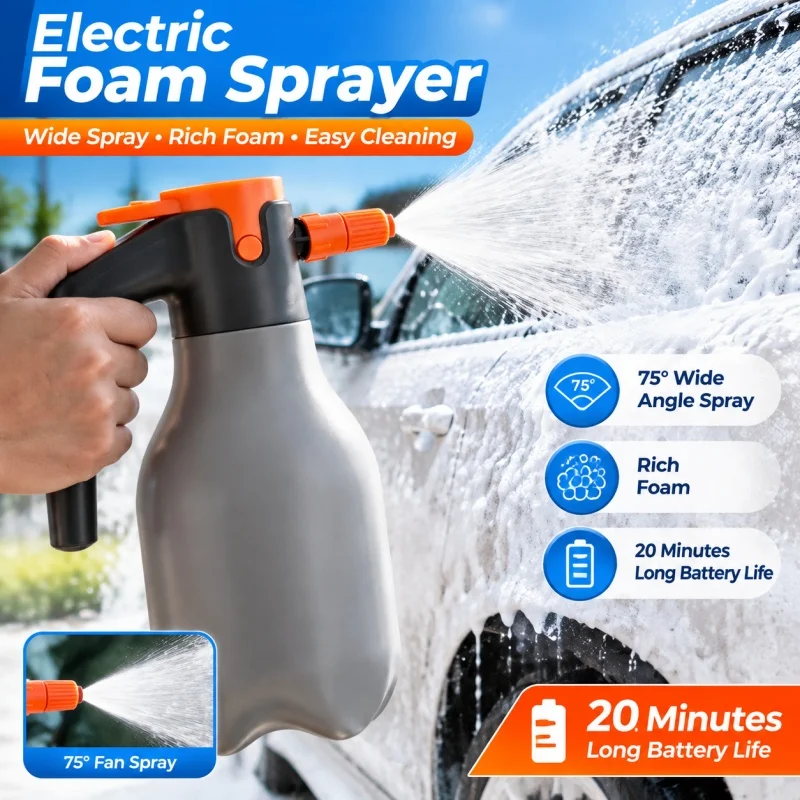 2L Electric Watering Can Adjustable Nozzle Non-Slip Handle Gardening Sprayer Rechargeable Household Handle Watering Kettle