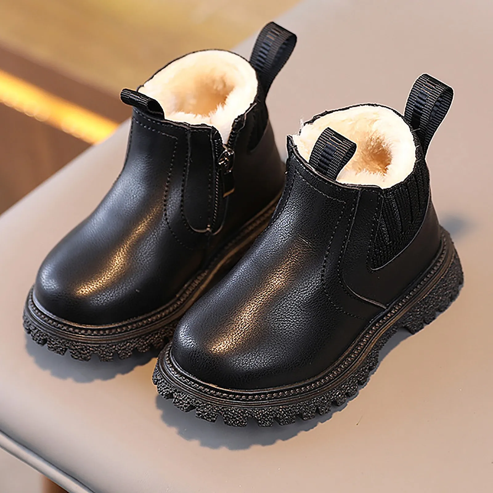 Baby Kids Short Boots Autumn Winter Super Warm Girls Boys Shoes PU Leather Children Boots Fashion Toddler Kids Snow Warm Booties