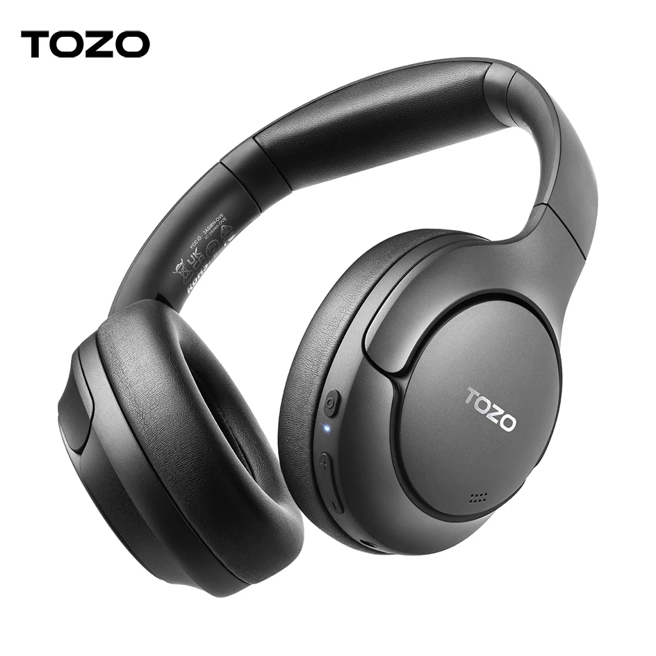 TOZO HT2 Hybrid Active Noise Cancelling wireless bluetooth Headphones with Multiple Mode，Hi-Res  Audio Deep Bass Foldable .60H