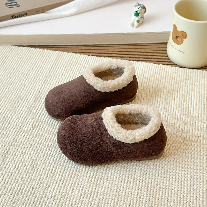 2025 جديد الخريف الشتاء الأطفال لطيف شقة نعال قماش لينة وحيد عدم الانزلاق الدافئة داخلي المنزل أحذية قطنية Infantilsku Оebuvij