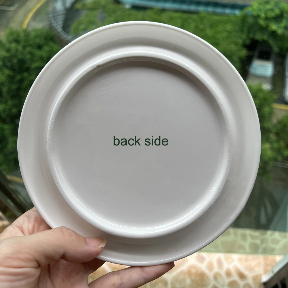 Nordic Round White Ceramic Plate Chubby Ins Korea Style Dessert Cake Dishes Breakfast Tea Time Dishware Curve Tablewares