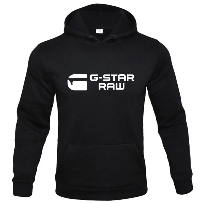 G-star RAM Casual Sportswear Confortável estampa solta top, moletom com capuz masculino, roupa de rua, moda 2024