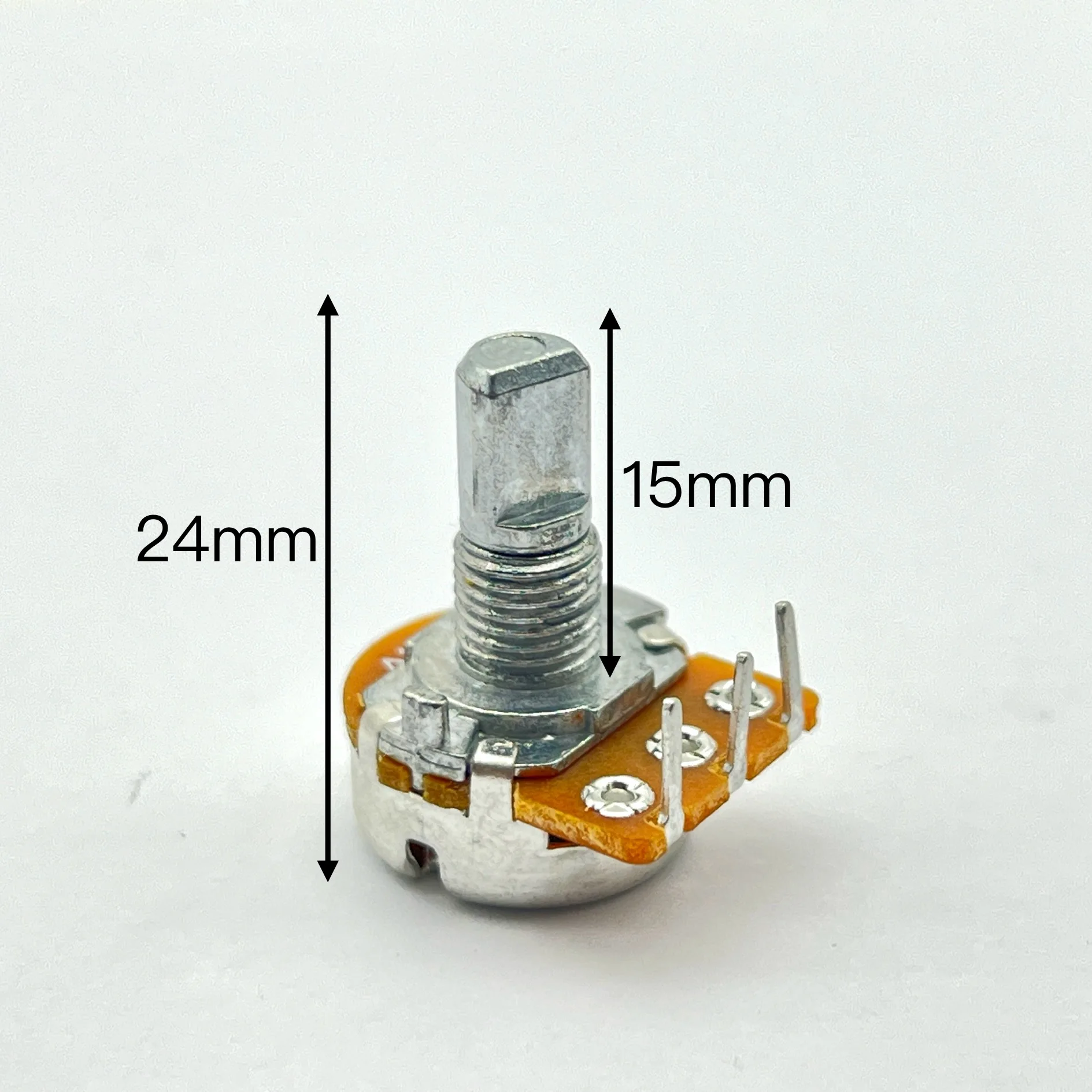 2 pcs High-quality 163-type potentiometer, single gang, 3-wire, 10K ohm, handle length 15mm with 41-step markings
