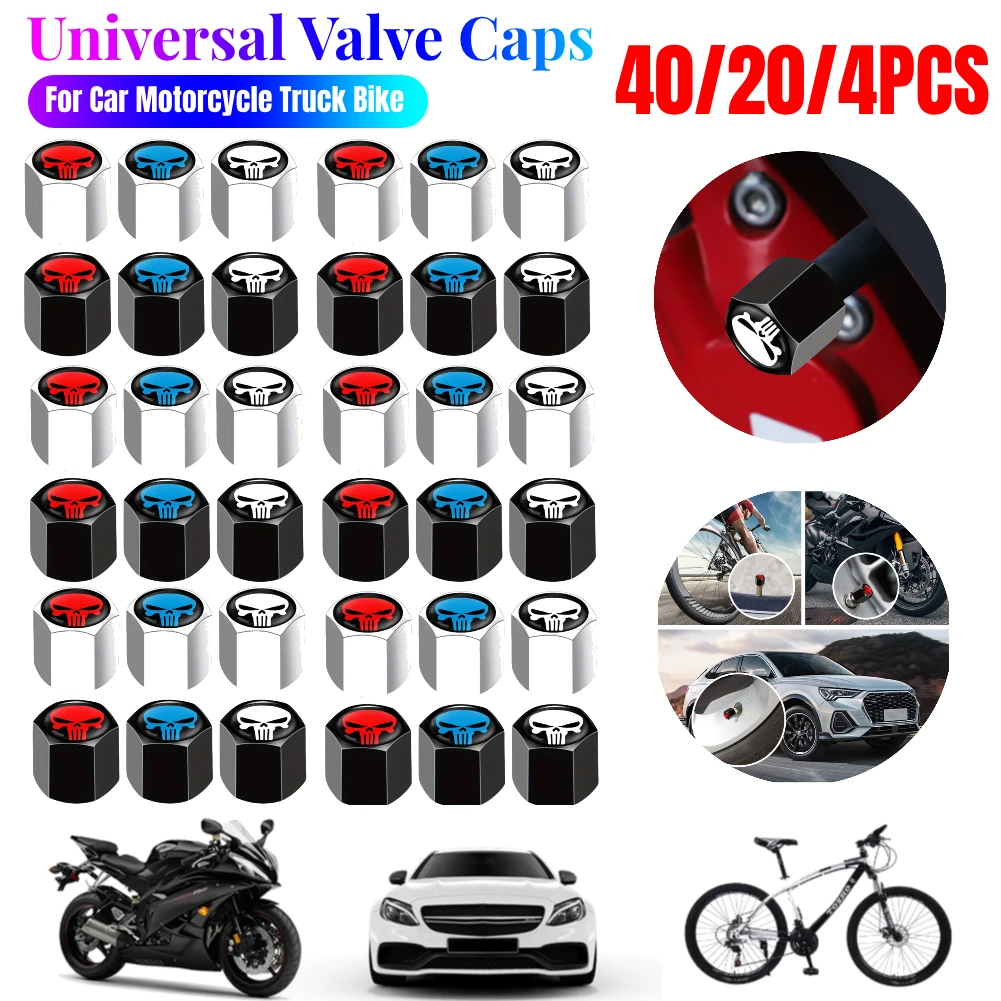 4-40PCS Car Wheel Tire Valve Caps Universal Tire Valve Plugs Anti-dust Tyre Rim Stem Valve Cover For Car Motorcycle Bicycle