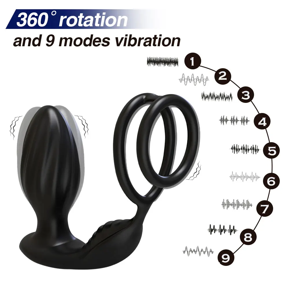 360° Rotation Prostate Massager Butt Plug Vibrating APP Anal Plug for Men Gay Male Swing Anal Vibrator Sex Toy for Couples