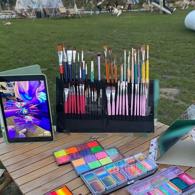 

Brush storage brush bag large capacity foldable portable make up brush bag dedicated storage bag for body painting makeup