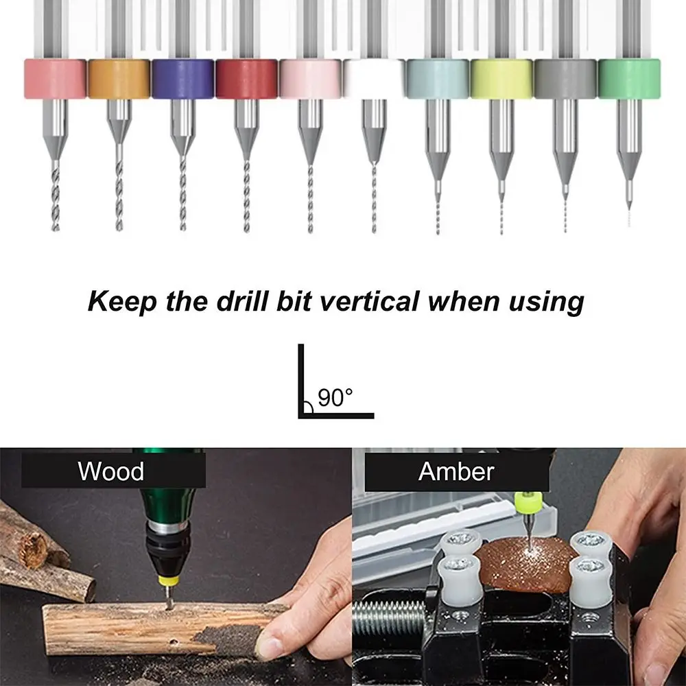 10pcs/set PCB Drill Bit 1.1mm-3.0mm Corn Engraving Cutter 3.175mm Tungsten Steel CNC Milling Cutter for Wood CNC Engraving Bit