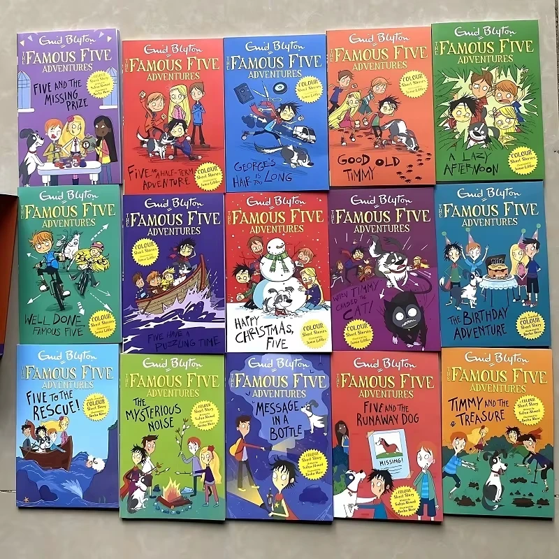 15 Buku Koleksi Cerita Pendek Petualangan Lima Orang Terkenal Buku Komik Buku Bacaan Anak Versi Bahasa Inggris Set Kotak Hadiah