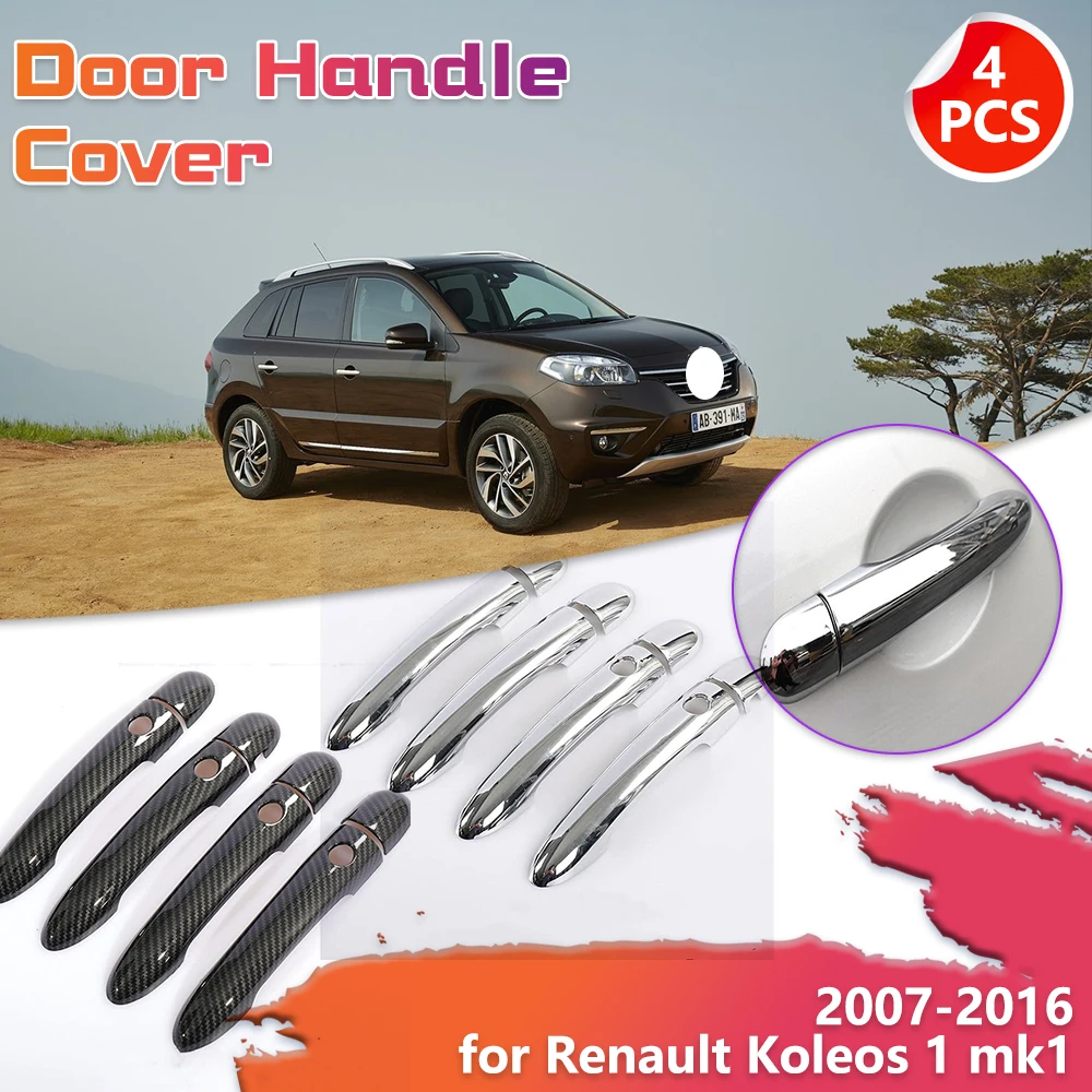 

4x Car Door Handle Cover for Renault Koleos MK1 2007~2016 2008 2014 Samsung QM5 Sticker Trim Exterior Scratch Decor Accessories