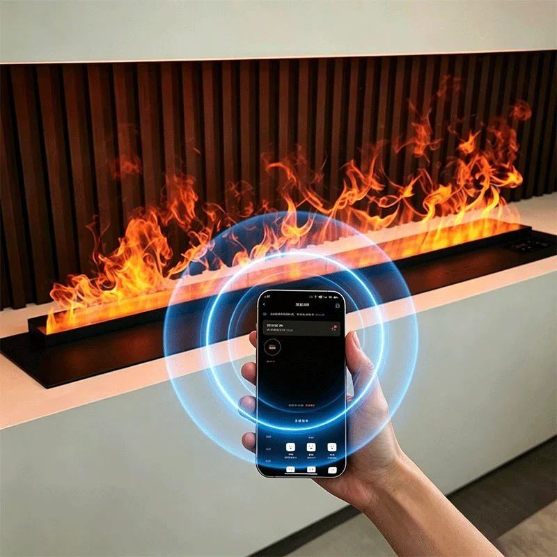 

3D Water Vapor Electric Fireplace Mist Flame Effect Smokeless Indoor Fireplace Insert Built in TV Stand Decor Humidifier Custom