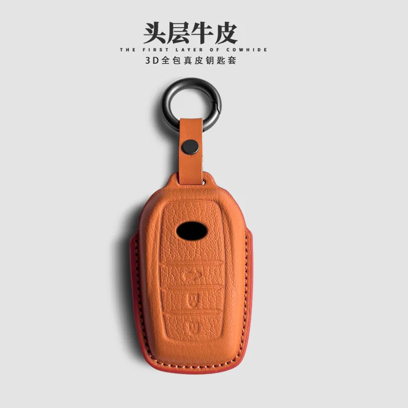 

For Toyota BZ5 2025 Leather Smart Remote Key Case Cover Holder Keychain