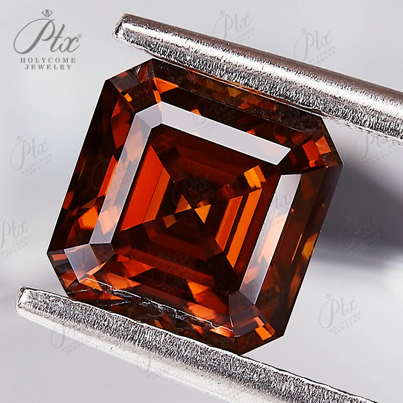 

Garnet Asscher Cut 0.5-5CT Moissanite Stone GRA Certificate VVS1 Pass Diamond Tester Gemstone Charms Jewelry Making Materials