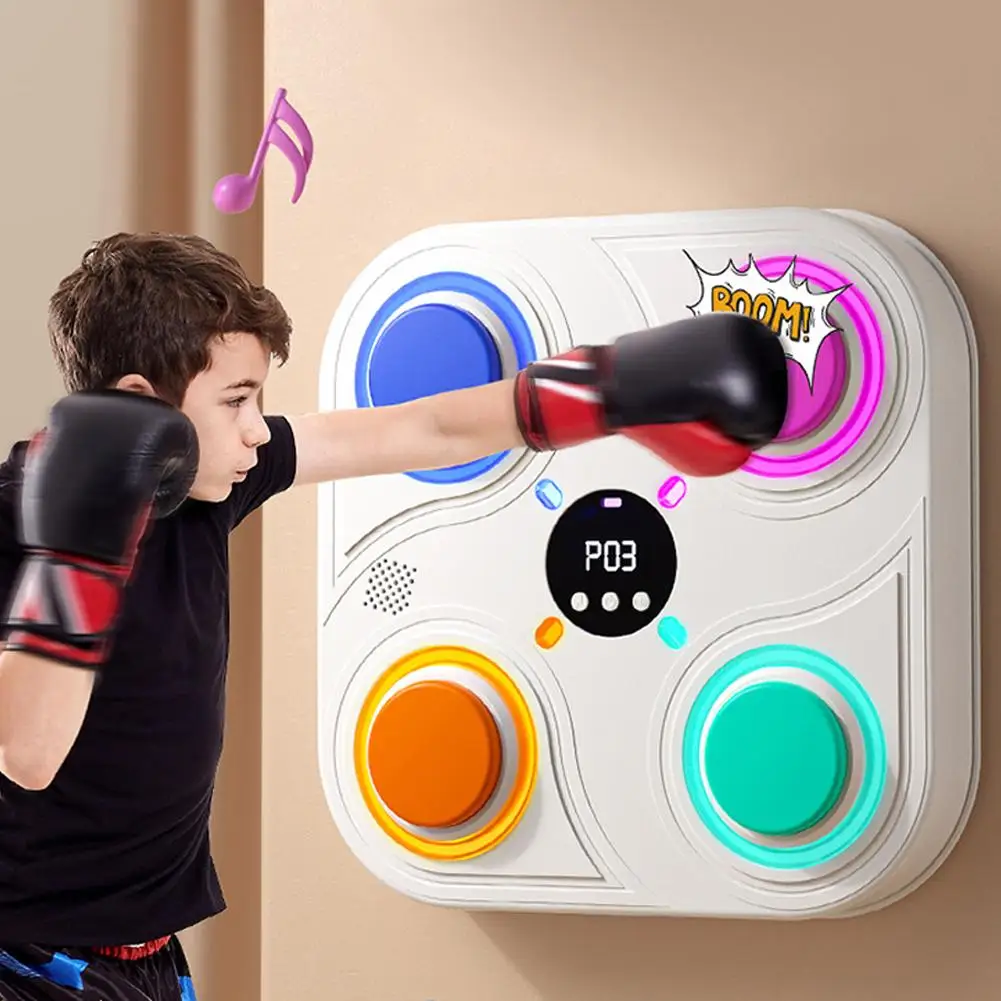 Bluetooth Compatible Children\'s Sports Music Boxing Machine Smart Music Boxing Machine Wall Mounted Children\'s Boxing Game