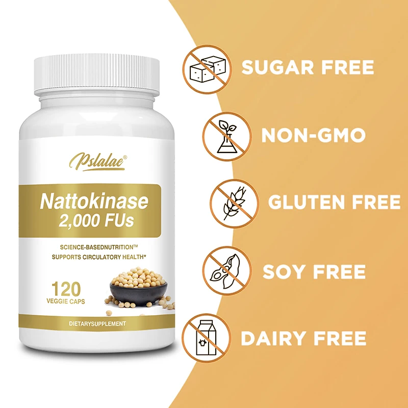 Nattokinase - Cleans Blood Vessels, Improves Blood Circulation, and Promotes Overall Health of The Heart, Brain, and Muscles