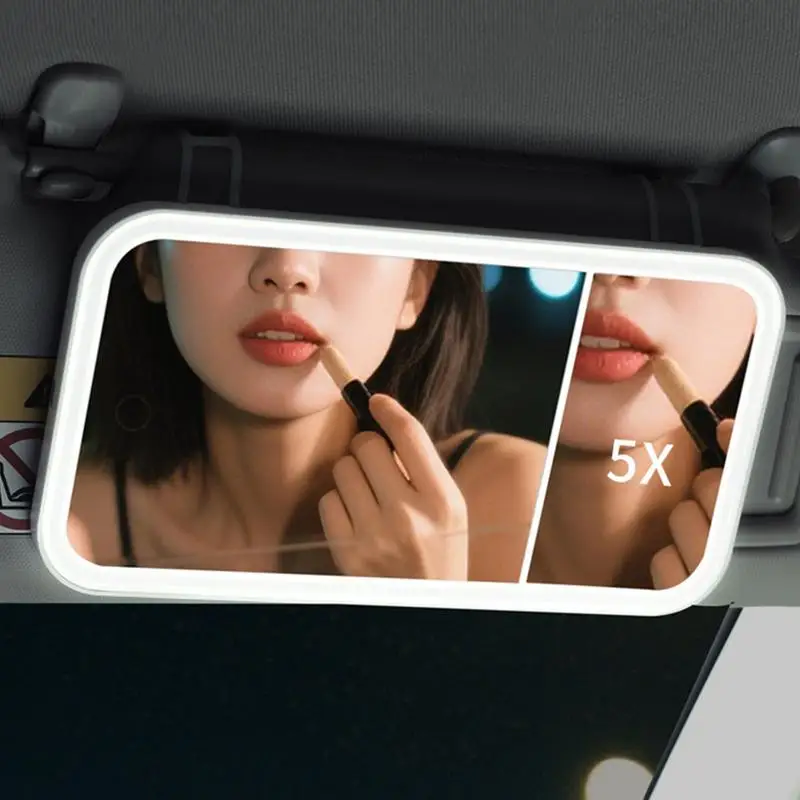 

Car LED Sun Visor Vanity Mirror USB Charging Auto Makeup Mirror Touch Control 3 Light Mode Adjustable Makeup Mirror Car Interior