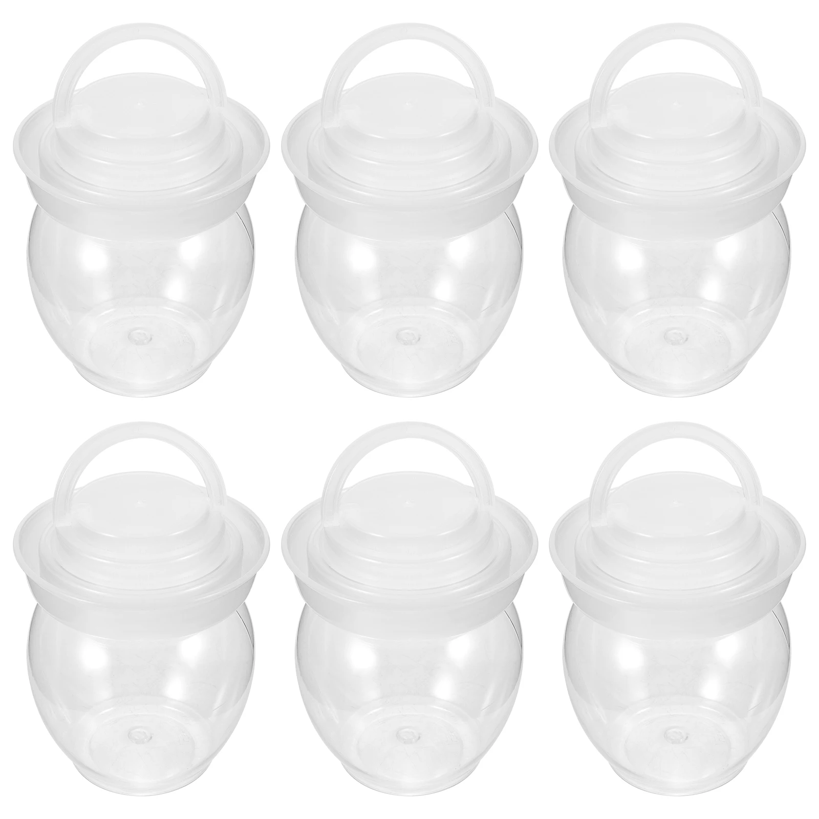 

6pcs Sealed Exhaust Jar 200ml Transparent Pickle Container Airtight Fermenting Storage Jars Vegetable Household Kitchen