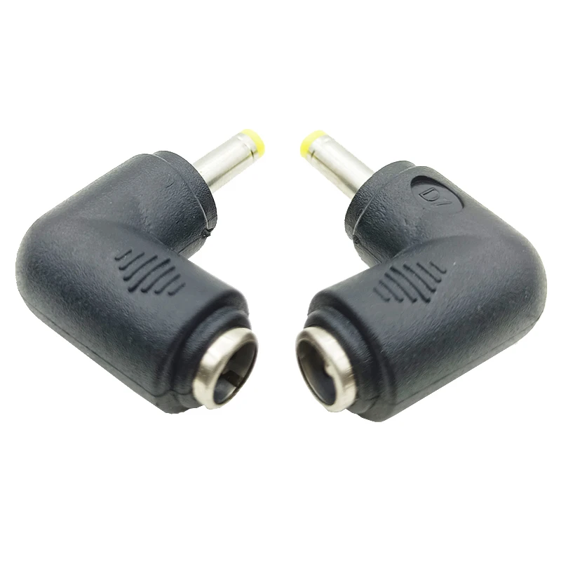 2pcs L Shaped DC Power Plug Connector Angle 90 Degree 5.5*2.1mm Female to 4.0*1.7mm Male 4.0mmX1.7mm Adapter Conversion Jack