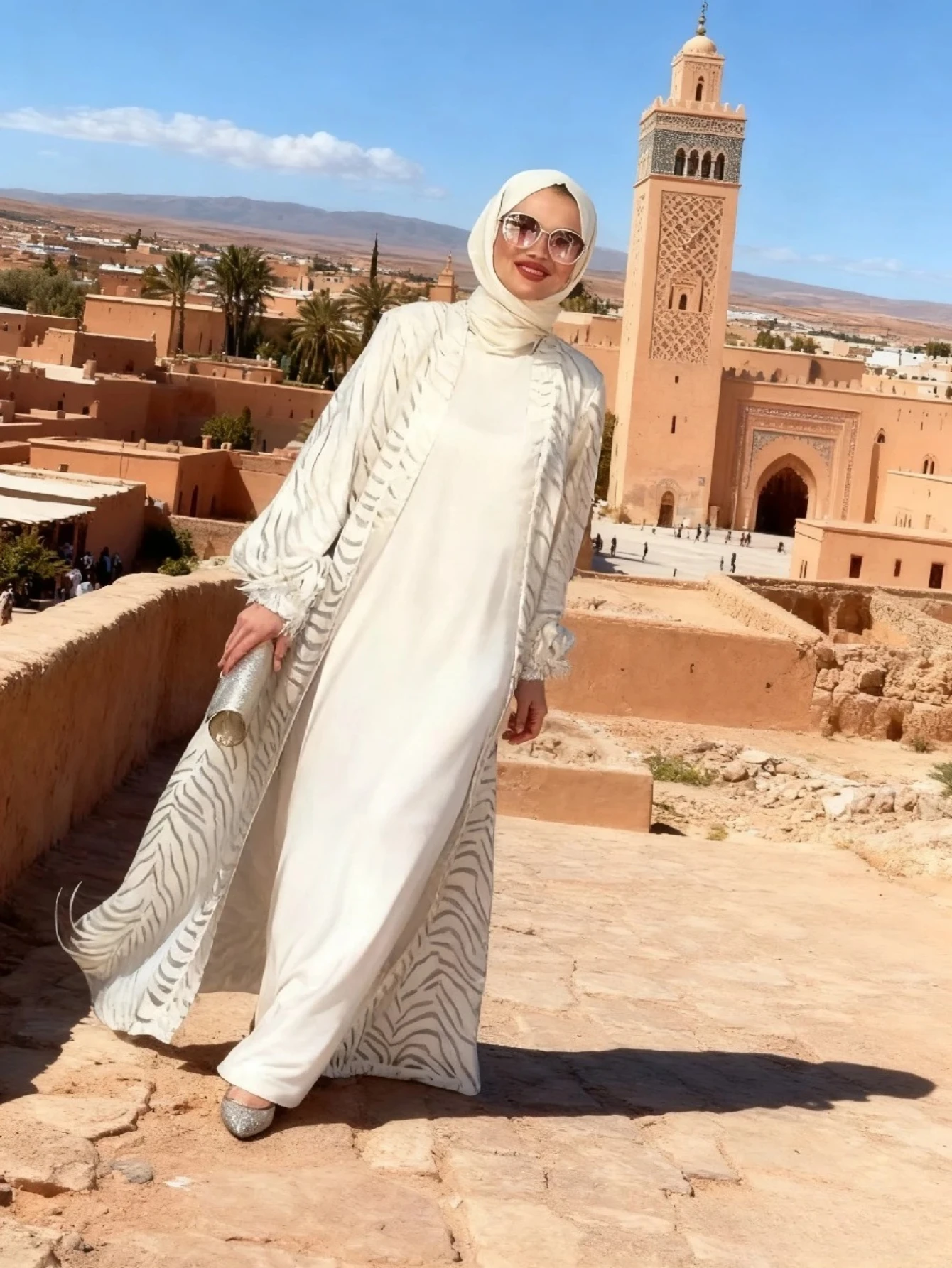 فساتين عباية نسائية مسلمة عيد رمضان المغرب سترة عربية رداء دبي عبايات قفطان جلابية مطبوعة سترة فستان فيستدوس #1