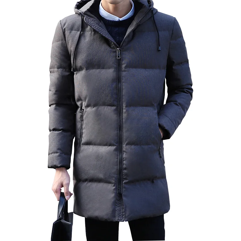 90% White duck down hooded men down jacket men\'s winter thick warm down jacket overcoat jacket parka men windbreaker coats