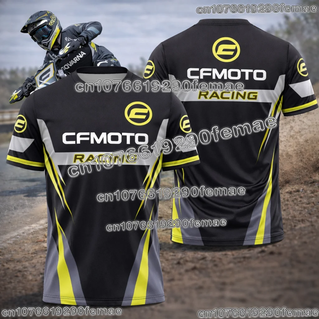 

Men CFMOTO Motorcycle Jersey Summer Quick Dry Breathable Biker Short Sleeve Sports T Shirt Lightweight Outdoor Casual Top