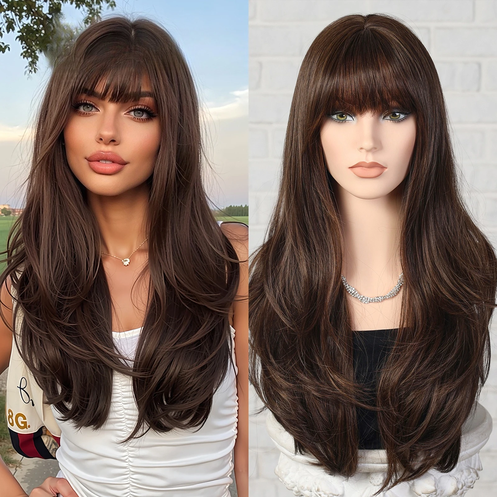 

Верх парика Платиновые длинные прямые волосы Воздушная челка Европейский и американский парик Женский механизм волос Цельный головной убор