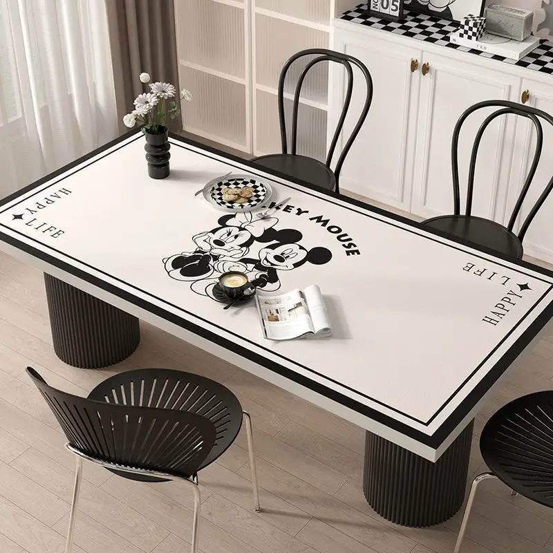 Nappe de table à manger créative de dessin animé mignon Disney, tissu de bureau étanche et résistant à l'huile, table basse, virus, décoration de la maison