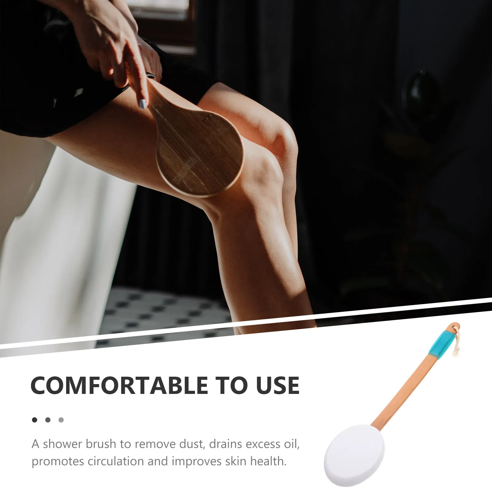 Shower Body Brush Long Handle Exfoliating Back Scrubber Bath Back Brush Skin Cleaner Shower Accessories for Gentle Exfoliation