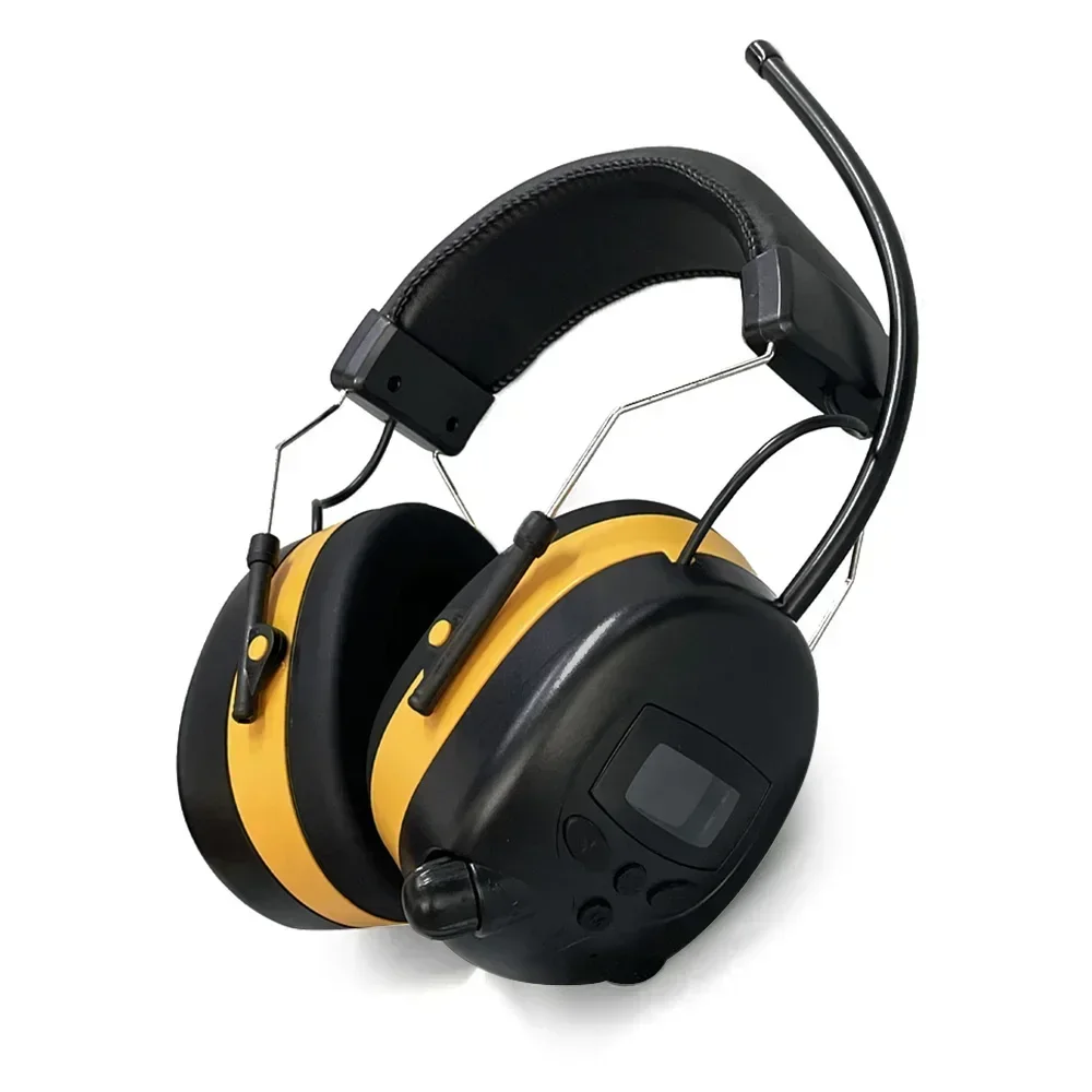 FM AM Radio Headphones , 30dB SNR Hearing Protection Safety Earmuffs for Mowing Work Shops