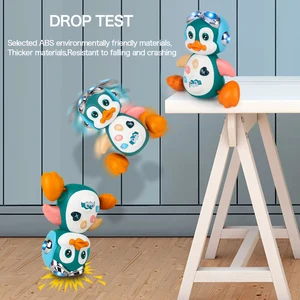 البطريق الموسيقي الزحف ألعاب الأطفال, المشي يتحرك, ألعاب الرقص مع الضوء, التنمية التفاعلية, هدية وقت البطن, طفل صغير الأكثر مبيعا طفل مولد من جديد يتحرك - رقم 6