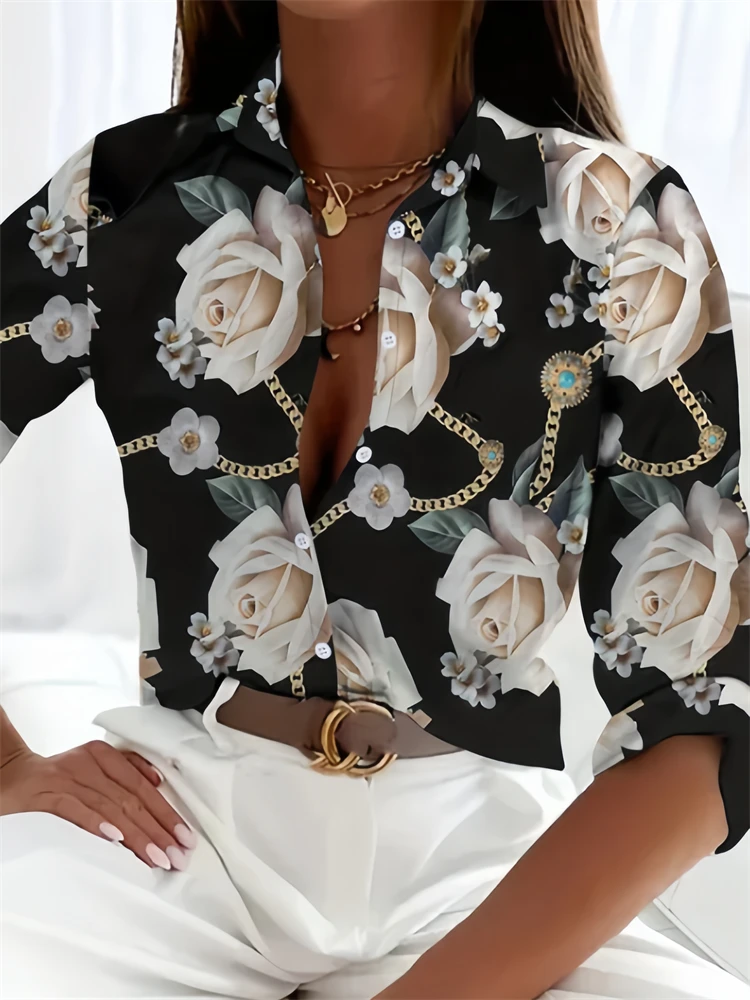 Hot Ladies Shirt 3D Print Long Sleeve Loose Shirts Hawaiian Shirts Fashion and Casual Character Size Comfortable Fabric