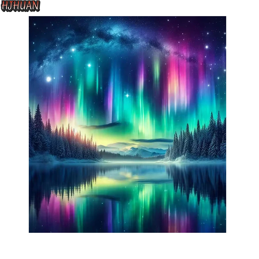 

Полная круглая/квадратная алмазная живопись Абстрактное искусство Аврора Мозаика вышивка крестиком Мозаика украшения дома Мозаика вышивка крестиком настенная паста