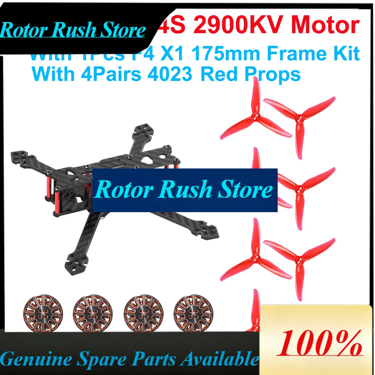 RoRusDIY F4 X1 175mm Carbon Fiber Frame Kit With 4023 Propellers G2004 2900KV 4S Brushless Motors For DIY RC Drone Aircraft