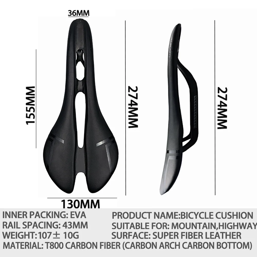 Super light carbon fiber road bike saddle sans comfort racing wide saddle men mtb mountain bike cycling seat italia seads Parts