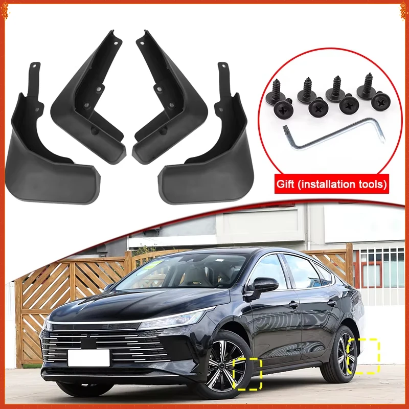 Car Styling ABS Car Mud Flaps Splash Guard Mudguards MudFlap Front Rear Fender Accessory For BYD King Chazor DM-i 2023 2024 2025