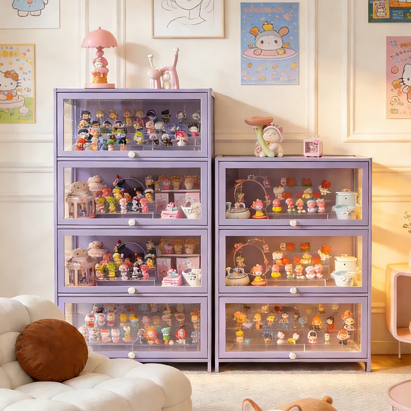 

Figure display cabinet acrylic transparent pain cabinet suitable for Lego model building block toy doll bag storage shelf