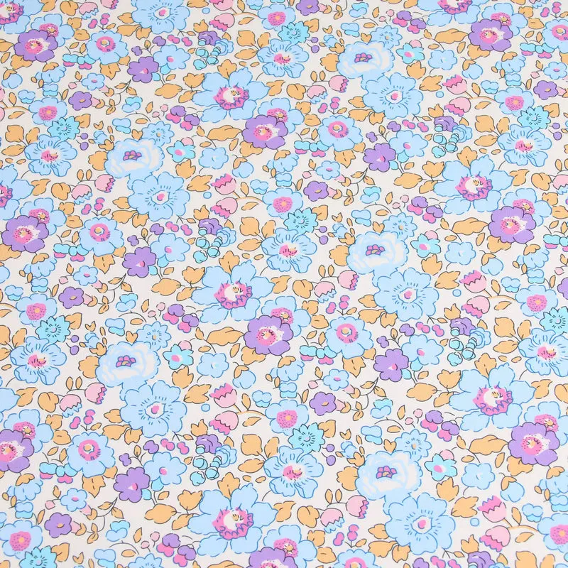 purple betsy meadow small flowers print liberty fabric floral London Liberty tana lawn cotton custom fabric for DIY handmade