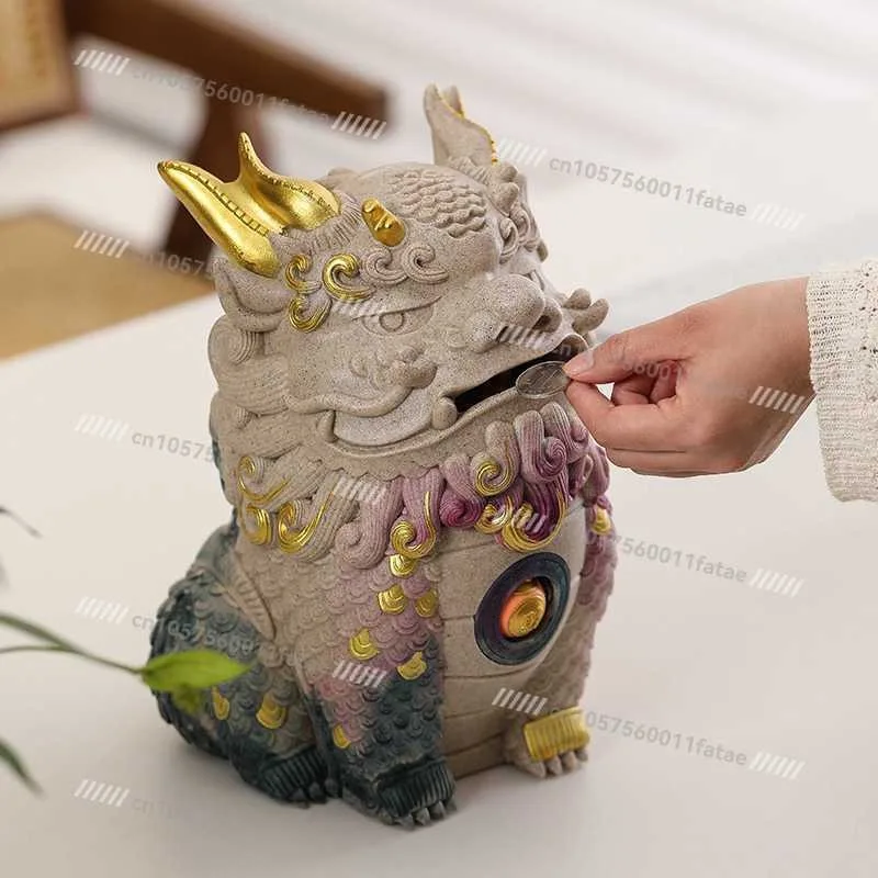 

Extra Large Pixiu Piggy Bank High Capacity Money Saving Box Fortune Decor Only Save No Take
