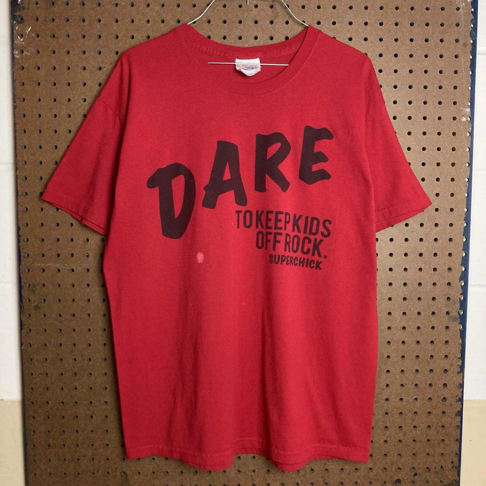 Vintage Superchick Band T-shirt Large Mens Dare To Keep Kids Off Rock Music Tour