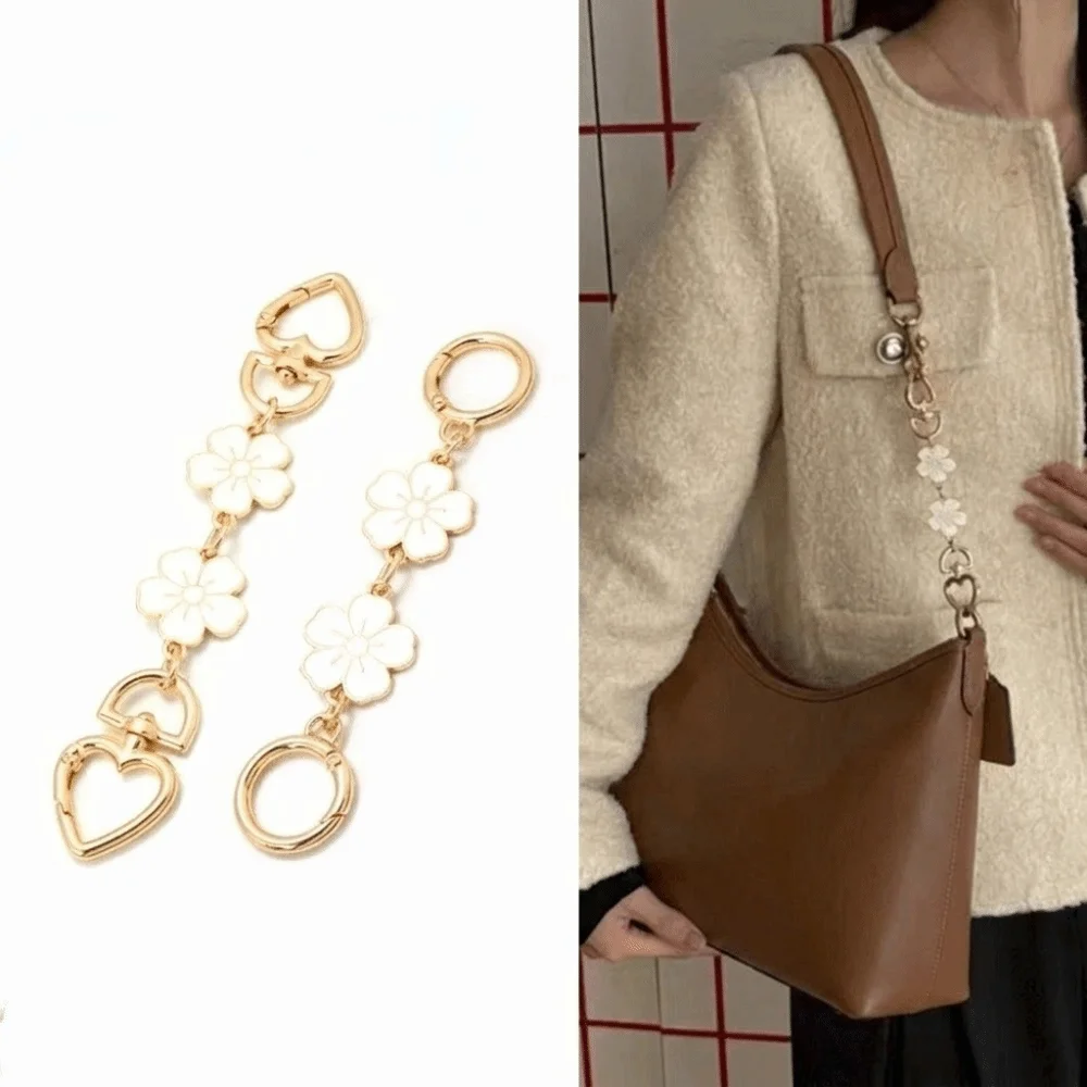 Fashion Metal Extended Chain Epoxy Flower Versatile Crossbody Bag Chain Shoulder Strap Extension Detachable Strap Underarm Bag