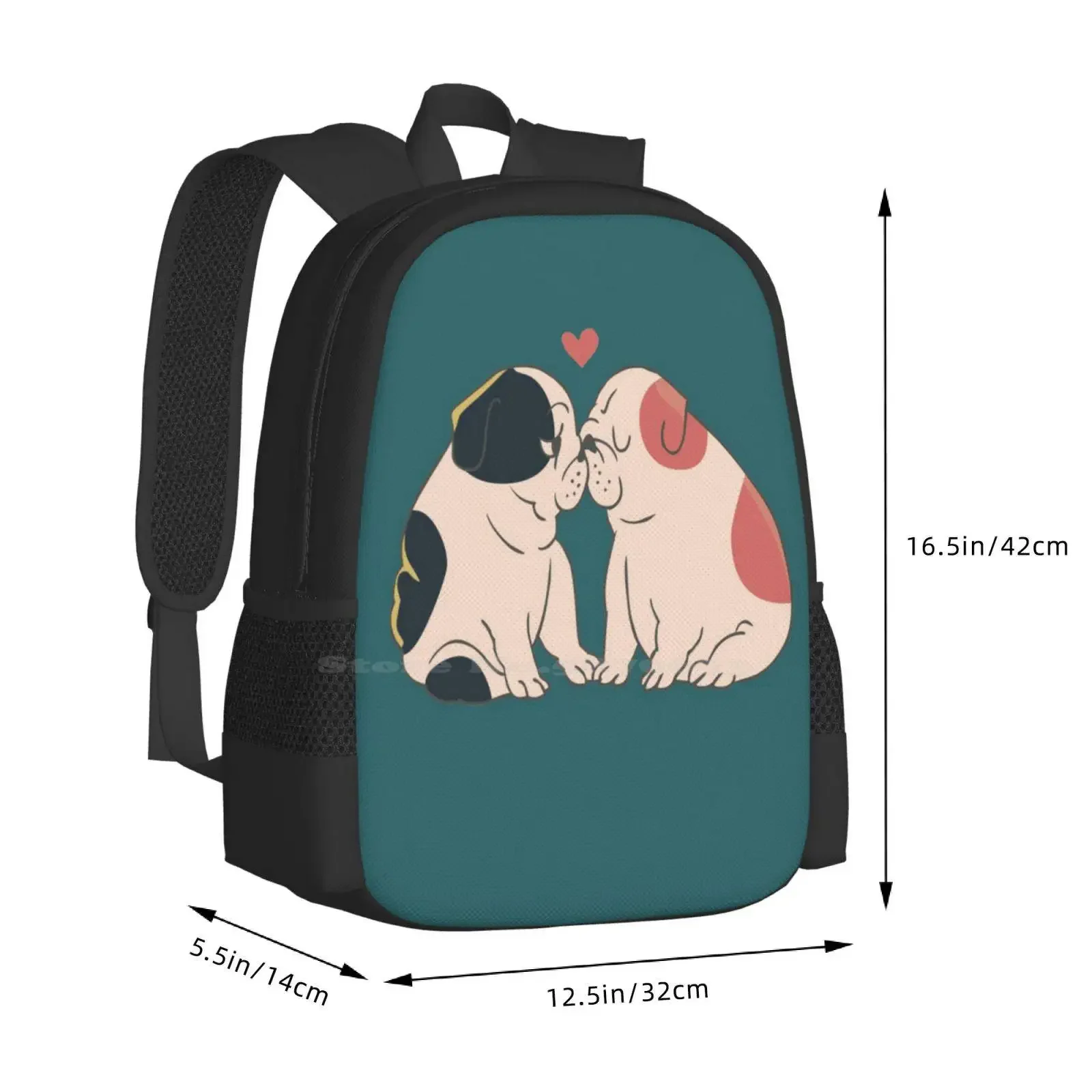 الإنجليزية البلدغ القبلات رائجة البيع المدرسية على ظهره حقائب الموضة تقبيل الإنجليزية البلدغ جرو الإنجليزية البلدغ الحب #3