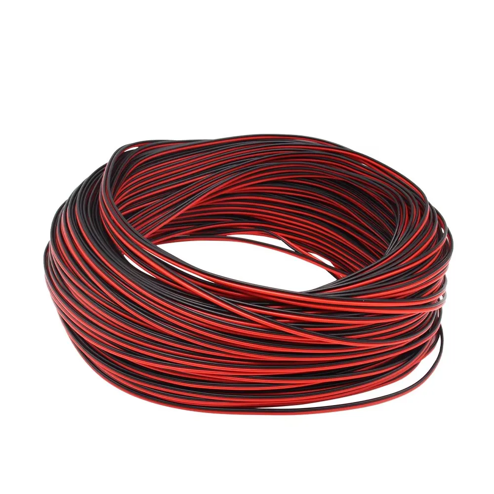 22AWG 2 Pin Electric Wire 10m 20m Single Strip Extension Cable Antiflaming Cord Connector For Low Power LED Small Sppliance 3C