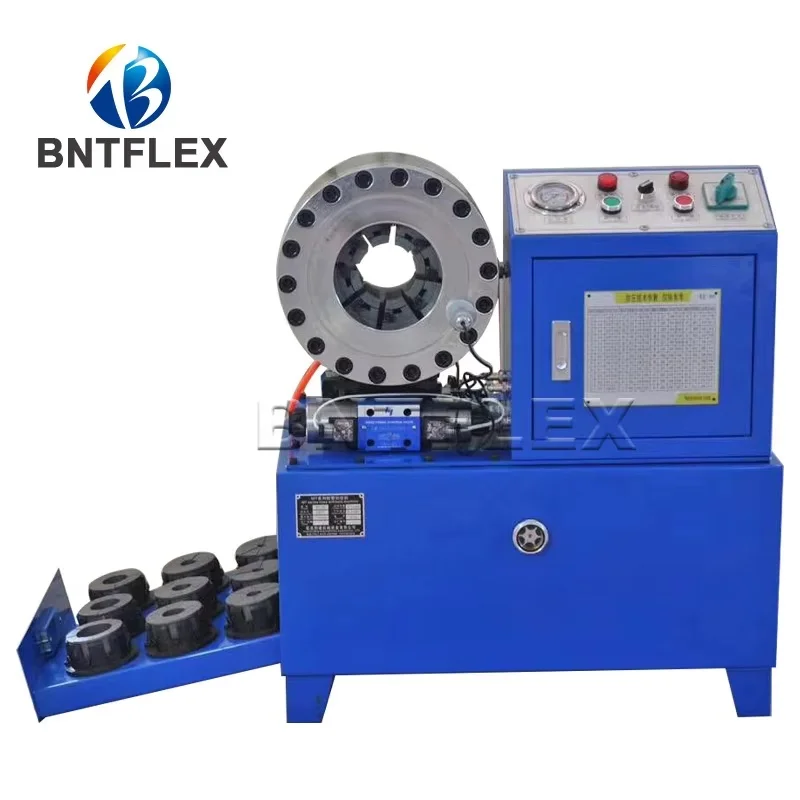 CE Certificates 2-Inch Pipe Crimping Machine 220V/380V Electric BNT68 Hydraulic Hose Press 10 Dies Used Condition Rubber