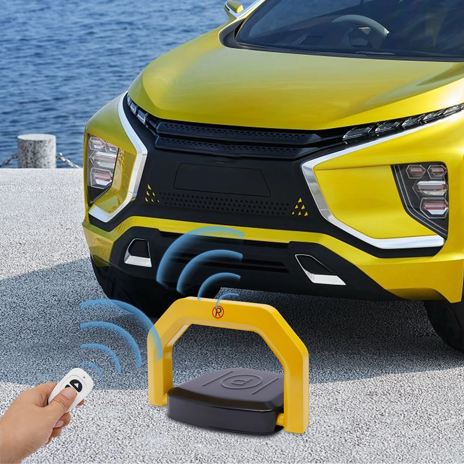 Automatic Parking Lock with Remote Control Auto Sensor Alarm Waterproof Private Car Latch Carport Driveway Space Guard Portable