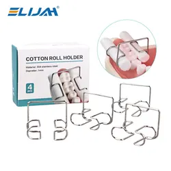 4pcs/Box Dental Cotton Roll Holder Clip Orthodontic Stainless Steel Tool Clinic Ortho Lab Supplies Cotton Holder Autoclavable
