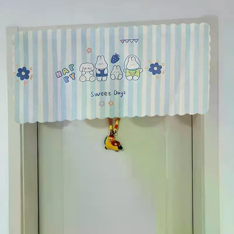 

Мультяшные шторки для дверей и маленьких окон, короткие занавески для уединения, на клейкой основе, без сверления, для декора гостиной