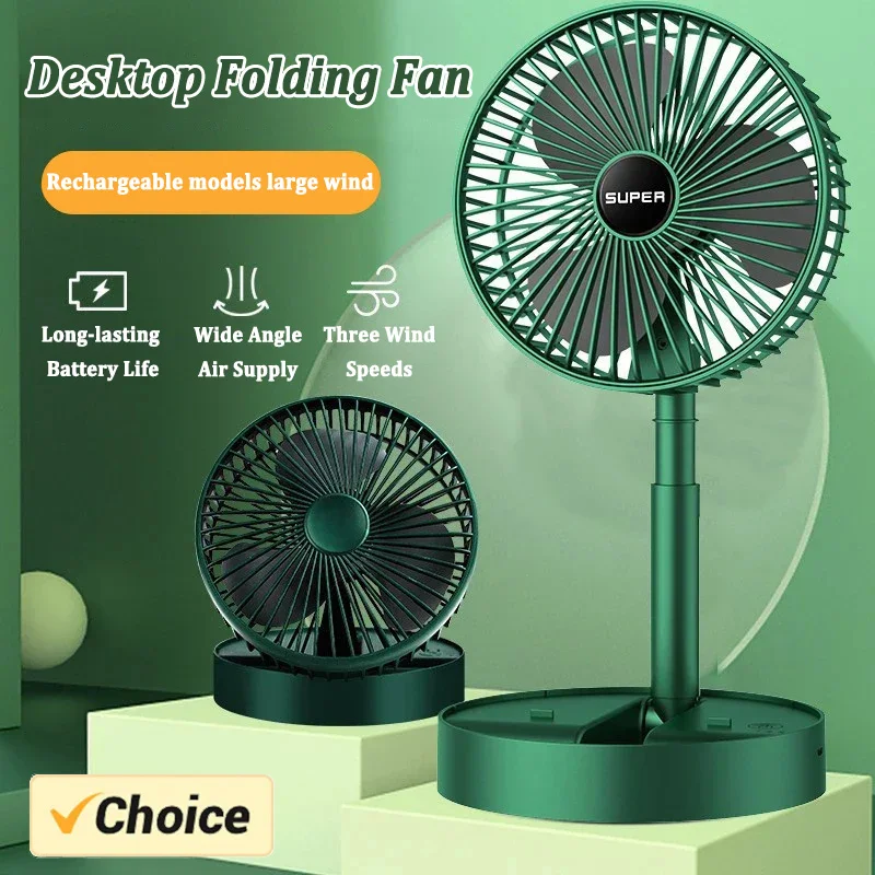 Desktop Foldable Retractable Small Fan Mini Portable Charging USB Home Low Noise High Duration Standby Mini Electric Fan